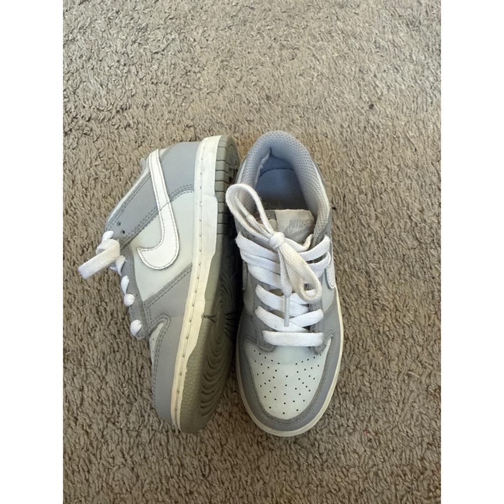 Nike Dunk Low Grey White DH9756-001 Kids Sneakers Size 12C